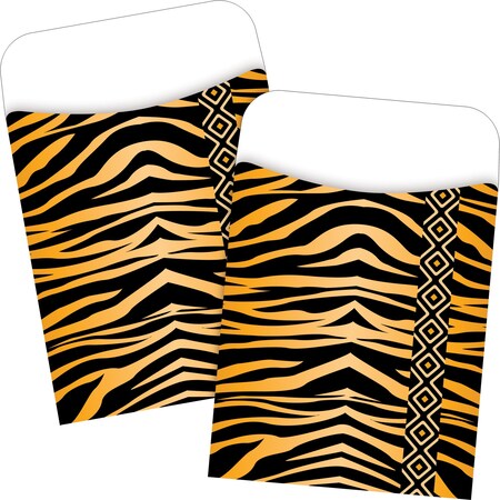 Barker Creek Tiger Peel & Stick Library Pockets, 60/Set 3826